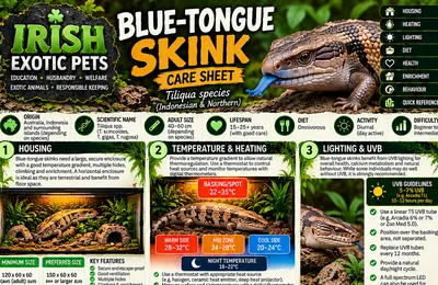 Top of the Blue-Tongue Skink care sheet
