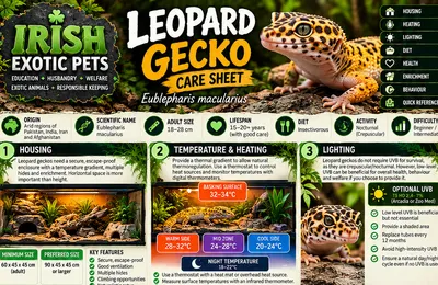 Top of the Leopard Gecko care sheet