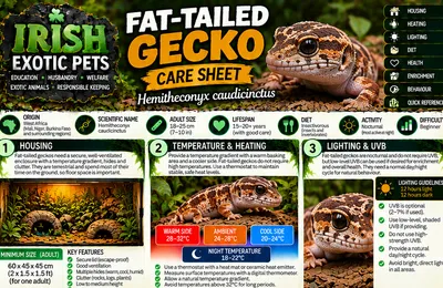 Top of the Fat-Tailed Gecko care sheet