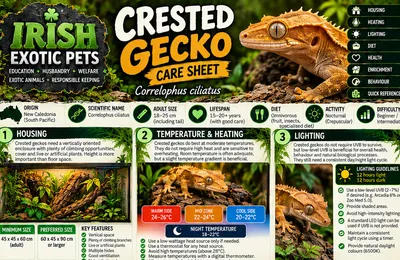 Top of the Crested Gecko care sheet